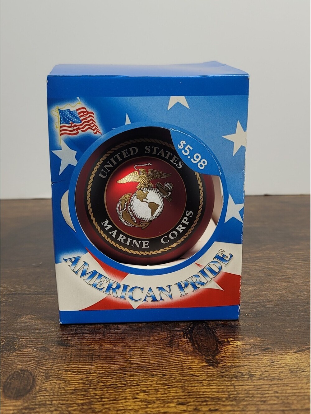 Christmas by Krebs US Marine Corps Glass Ornament American Pride 3.5in